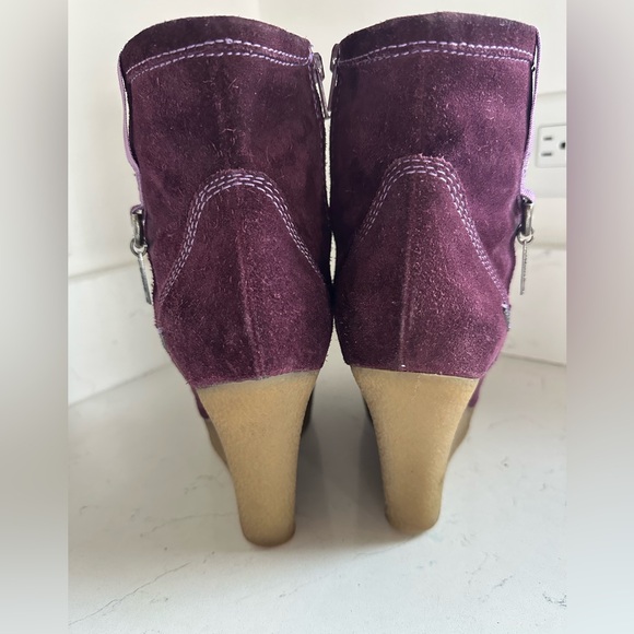 DIESEL Ankle Suede Wedge Booties Size 9 - Picture 4 of 8
